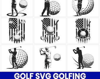 Golf SVG Clipart Bundle, Funny Golf Quotes, Shirt Designs (Digital Download)