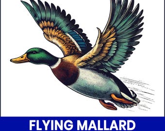 Flying Mallard Duck PNG, Waterfowl Hunting Clipart (Digital Download)