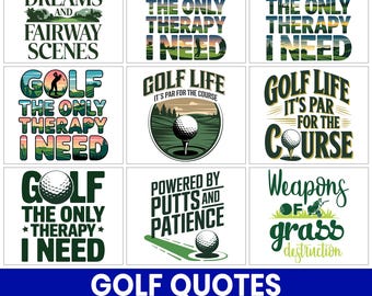 Funny Golf Quotes, T-Shirt Designs, Sublimation PNG Bundle (Digital Download)