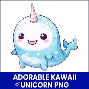 Adorable Kawaii Unicorn PNG, Cute Pastel Unicorn Clipart, Chibi Fantasy Animal Art, Magical Pony Illustration, Sublimation File, Digital