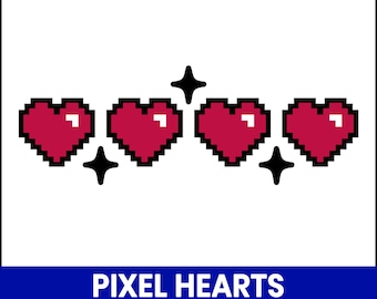 Pixel Heart Gaming SVG, Clipart Retro Life Bar (Arquivos Digitais)