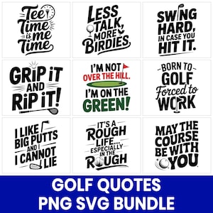 Funny Golf Sayings SVG PNG Bundle, Golfer Humor, Cricut Designs (Digital Download)