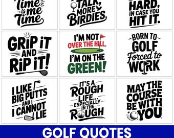 Golf Quotes PNG SVG Bundle, Funny Golf Sayings for Cricut, Golf Shirt Design Files, Sublimation Clipart, Golfer Humor SVG, Digital Download