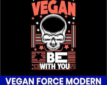 Vegan Force T-Shirt Design, Minimalist Plant Based PNG (Digital Download)