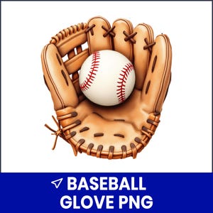 Baseball Glove PNG, Sports Clipart for Shirts and Prints, Game Day Sublimation Design, Softball Glove Graphic, Digital Download, Cricut File