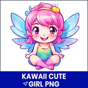 Kawaii Cute Girl PNG Clipart, Pastel Chibi Character Art, Digital Download, Printable PNG, Anime Girl Illustration, Sublimation Design