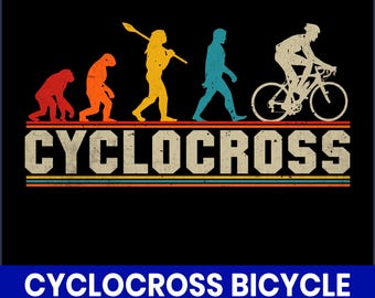 Cyclocross Evolution T-Shirt Design, Cyclist Racing Clipart (Digital Download)