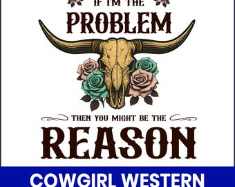 Cowgirl Western Skull PNG, Country Music Sublimation Design