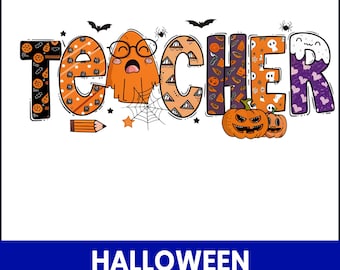 Halloween Teacher PNG, Spooky School Sublimation Design (Digital Download)