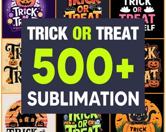 500+ Halloween Trick or Treat Sublimation PNG Bundle, Cute Ghosts, Pumpkins, Bats and more for Shirts, Mugs, Totes, Tumblers, Crafts