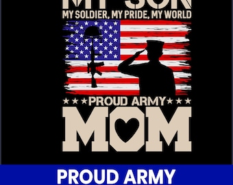 Orgullosa mamá militar PNG, diseño de sublimación militar