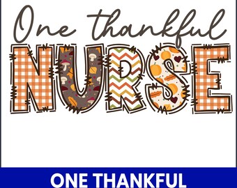 Thankful Nurse Fall Design, Thanksgiving Clipart (PNG)