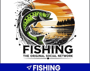Imagem PNG de um pai pescador, presente para o Dia dos Pais (download digital)