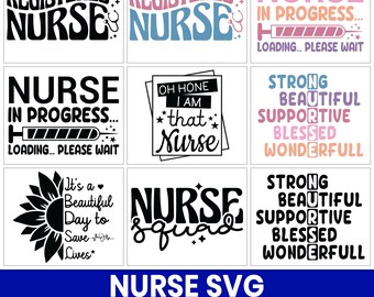 Nurse SVG Design Bundle, Funny RN Quotes, Medical Clipart (Digital Download)
