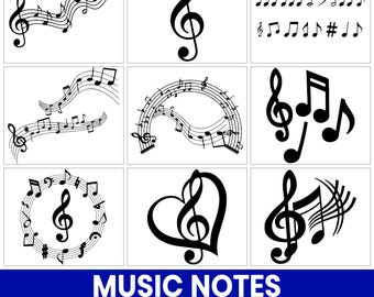 Music Notes SVG Bundle, Treble Clef Clipart (Digital Download)
