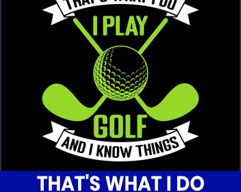 Funny Golf T-Shirt Design, Retro Golf Clipart (PNG)