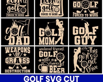Funny Golf Quotes SVG Cut Files Bundle (Digital Download)