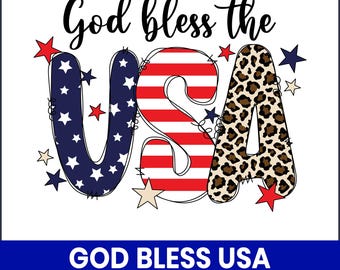 God Bless USA PNG, Vaterländisches Sublimationsdesign (Digitaler Download)