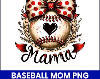Baseball Mom PNG, Game Day Sublimation Design (Digital Download)