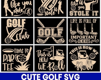 Lustige Golf Zitate SVG-Schnittdateien Bundle, Golf Dad Designs (digitaler Download)