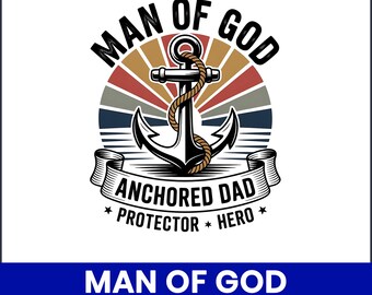 Mann Gottes Papa PNG, christliches Vatertagsdesign (digitaler Download)