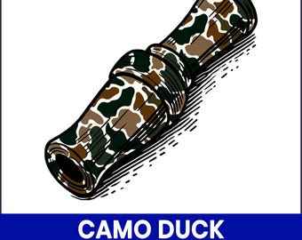 Camo Duck Call Jagd PNG, rustikale Wasservögel Sublimation (digitaler Download)