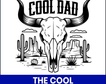 Retro Skull Dad SVG, Father's Day Graphic (Digital Download)