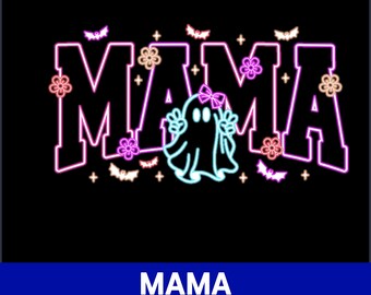 Mamãe Fantasma PNG, Design Assustador de Halloween para Sublimação (Download Digital)