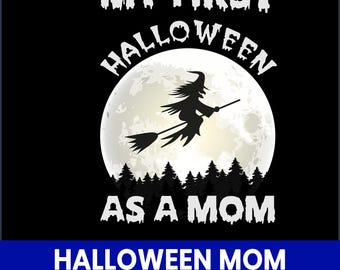 Camiseta Halloween Mom PNG, Design de Fantasma Assustador (Download Digital)