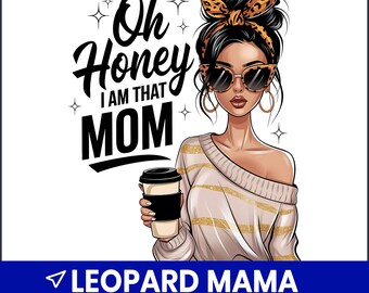 Leopard Mama Needs Coffee PNG, projekt sublimacji (pobranie cyfrowe)
