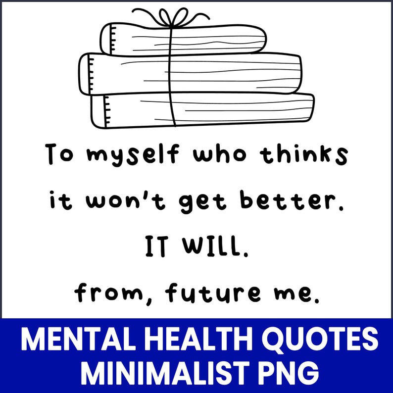 Mental Health Quotes PNG Bundle, Minimalist Self Care Affirmations, Therapy Sayings Clipart ...