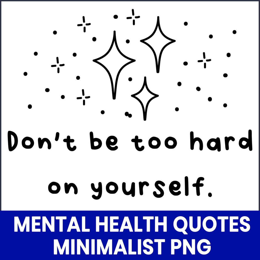 Mental Health Quotes PNG Bundle, Self Care Affirmations (digital ...
