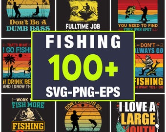 Clipart di pesca PNG SVG, pescatore, persico, esca (download digitale)