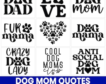 Paquete de imágenes SVG con frases para amantes de los perros, imágenes prediseñadas para amantes de las mascotas (descarga digital)