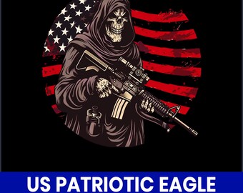 US Patriotic Eagle Soldier PNG, American Flag Clipart (Printable)
