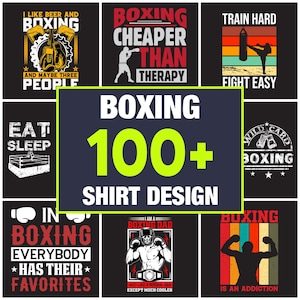 Design per magliette da boxe: oltre 100 divertenti SVG di boxe, clipart PNG di combattenti, design di guantoni da boxe per magliette, pacchetto di file digitali per uso commerciale