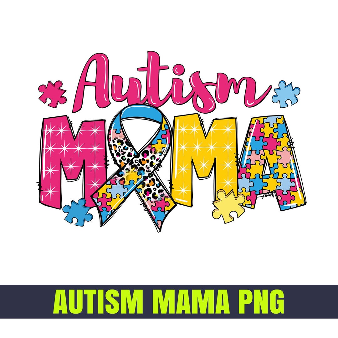 Autism Mama Puzzle Piece PNG, Awareness Sublimation Design - Etsy