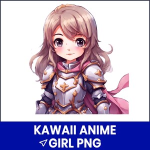 Kawaii Anime Girl PNG, Cute Chibi Girl Clipart, Pastel Manga Character Art, Cartoon Style PNG, Digital Download, Sublimation Graphic File