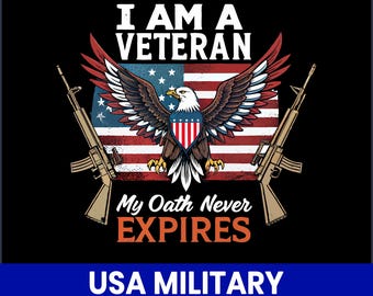 Military Eagle PNG, Patriotic American Flag Veteran Design (Digital Download)