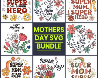 Mother's Day SVG Bundle, Mom Life Quotes (Digital Download)