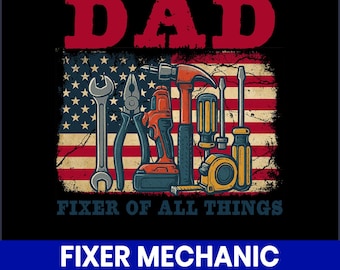Fixer Mechanic Dad PNG, projekt sublimacji narzędzi garażowych
