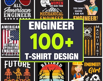 Ontwerpen van T-shirts voor ingenieur: 100+ engineering SVG-png-afbeeldingen (digitale download)