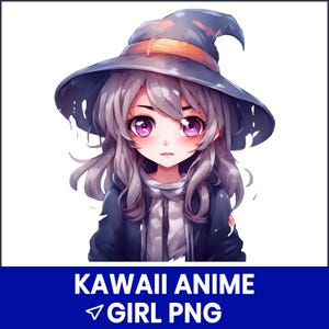 Chica de anime kawaii PNG, clipart de chibi pastel, arte de chica manga linda, dibujos animados japoneses PNG, diseño de calcomanía estética, archivo de sublimación, digital