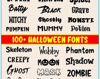 100+ Halloween Font Bundle - Scary, Spooky & Fun Fonts for Crafts and Digital Designs, Perfect for Halloween Projects