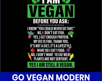 Go Vegan T-Shirt Design, Minimalist Plant Based Quote (PNG)