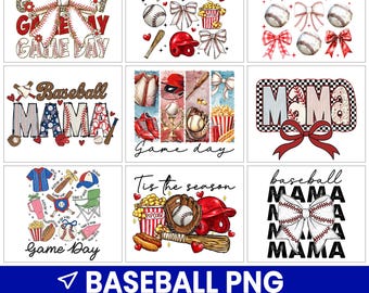 Baseball Sublimation PNG Bundle, Sports Mom Clipart (Digital Download)