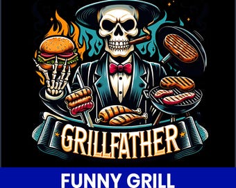 Funny Grill Father PNG, BBQ Dad Clipart (Digital Download)