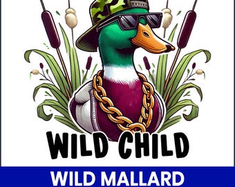 Wild Mallard Duck Hunting PNG, Waterfowl Sublimation Art (Digital Download)