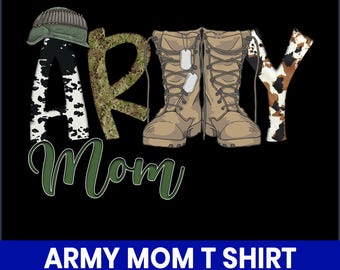 Diseño de camiseta para mamá de militar, gráfico militar (PNG)