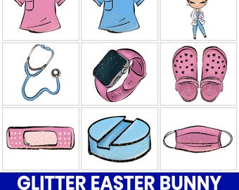 Nurse Doctor PNG Clipart Bundle, Healthcare Graphics (Digital Download)